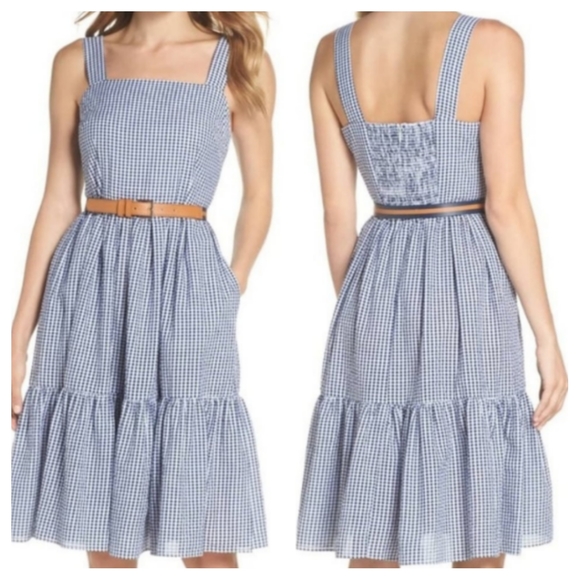 Eliza J Dresses & Skirts - * ELIZA J Seersucker Gingham Ruffle Hem Dress